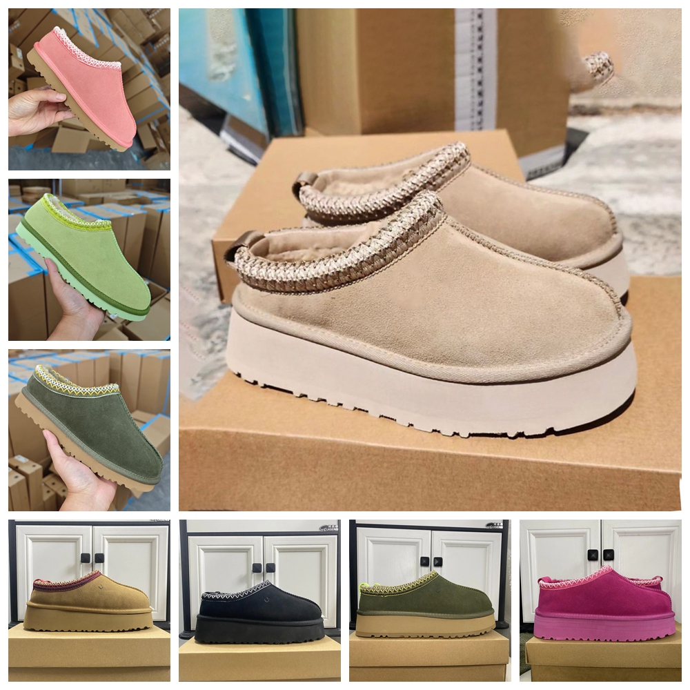 Womens Tazz Slippers Tasman Fur Slides Classic Ultra Mini Platform Boot Mustard Seed Slip-on Les Petites Suede Wool Blend Comfort Winter Designer
