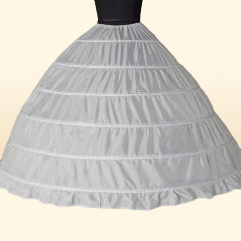 Ball Gown Large Petticoats New Arrival White 6hoops Bride Underskirt Formal Dress Crinoline Plus Size Wedding Accessories for Wom