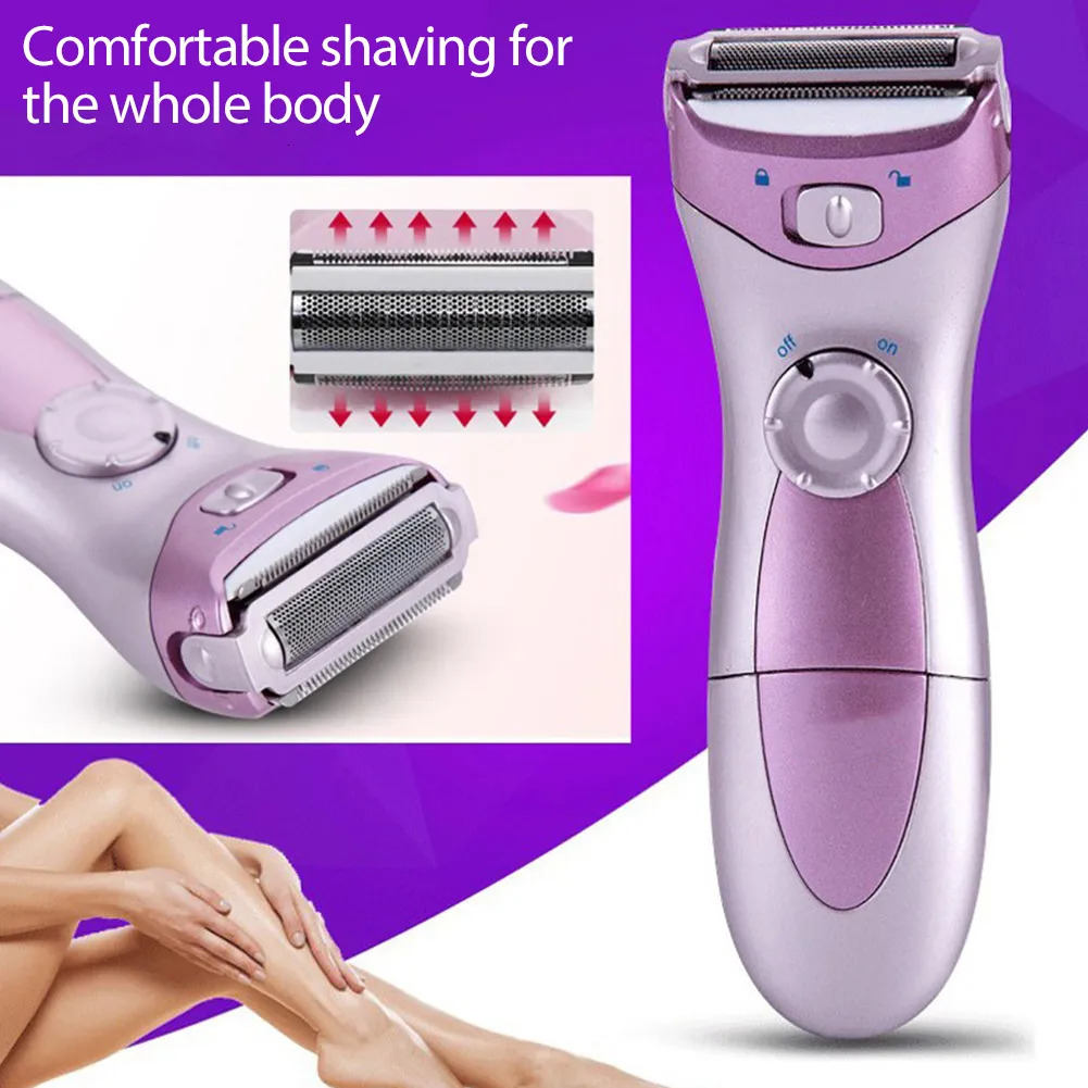 Epilator 3in1 Epilator Women Hair Remover Painless Shaver Bikini Legs Underarm Body Face Trimmer Razor Washable Wet/Dry Use for Women 231013