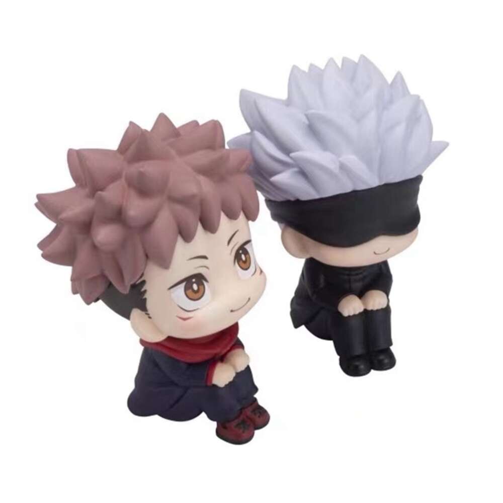 Mascot Costumes 10cm Figure Q Version Anime Jujutsu Kaisen Gojo Satoru Sitting Nanami Kento Model Dolls Toy Gift Collect Boxed Pvc Material