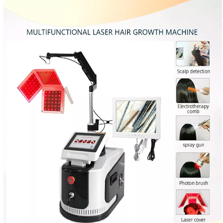High Frequency Laser Hair Growth Machine Hair and Scalp Analysis Treatment for Hair Loss Scalp Massager Hair Skin Care Equipment (NO Base)