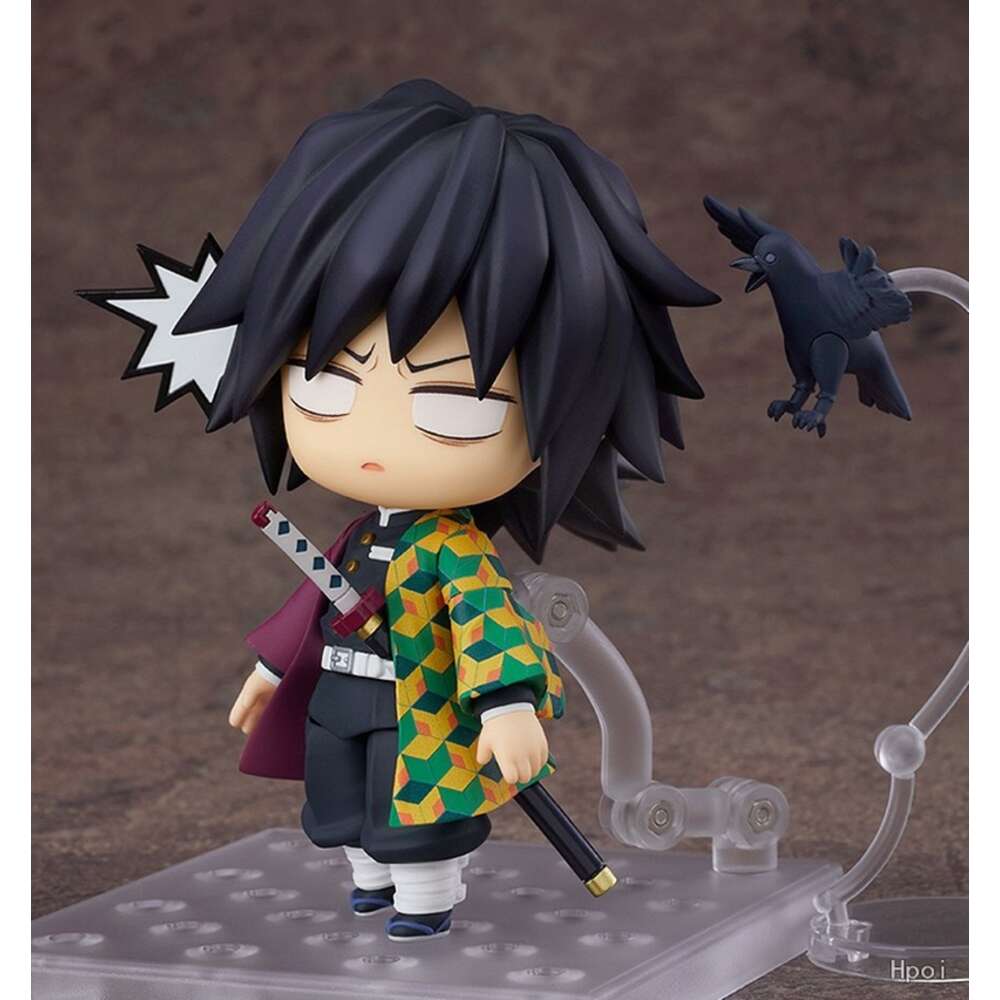Mascot Costumes 10cm Anime Figure Q Versiontomioka Giyuu Movable Demon Slayer Model Dolls Toy Gift Collect Boxed Ornaments Pvc Material