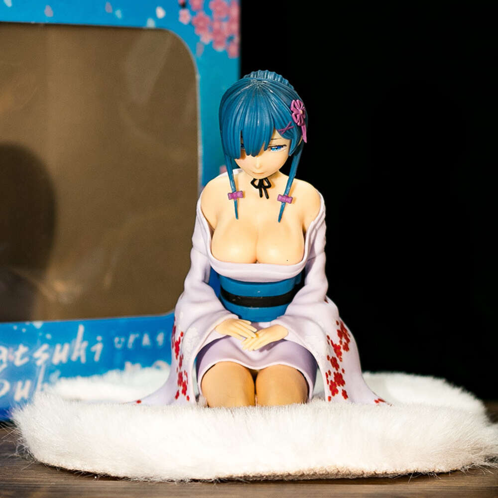 Mascot Costumes 13cm Anime Figure Re:life in A Different World From Zero Rem Sexy White Bathrobe Model Dolls Toy Gift Collect Pvc Material