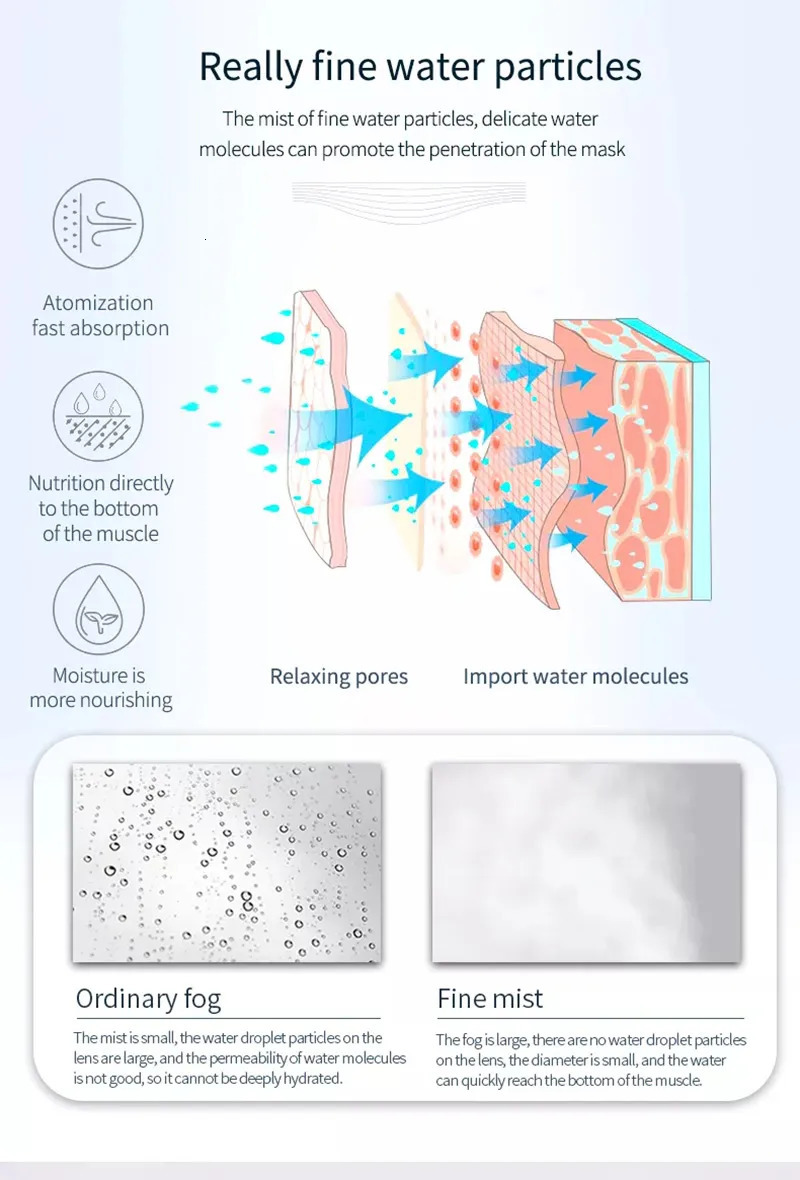 Steamer Ozone Steamer Warm Mist Humidifier for Face Deep Cleaning Vaporizer Sprayer Salon Home Spa Skin Care Whitening 231012