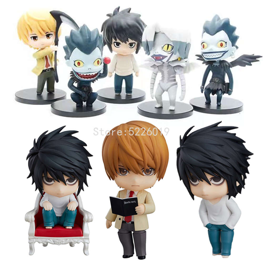 Finger Toys 5pcs/set Death Note Anime Figure 1200# L Lawliet Action Figure Death Note 1160# Yagami Light Death Lawliet Figurine Model Doll
