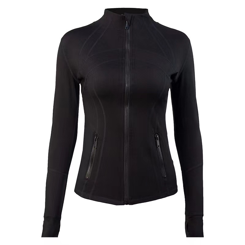 Women jacket Sportswear Zipper Quick Dry Sport Jacket yoga new fashion high street hoodie Stand Collar long sleeve clothing size s-2xl Fitness Solid B