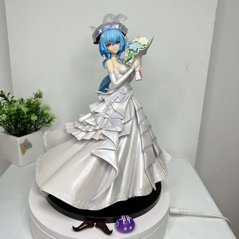 Finger Toys 25cm Genshin Impact Anime Figure Ganyu Wedding Dress Action Figure Keqing/paimon/klee/hu Tao Figure Collection Model Doll Toys