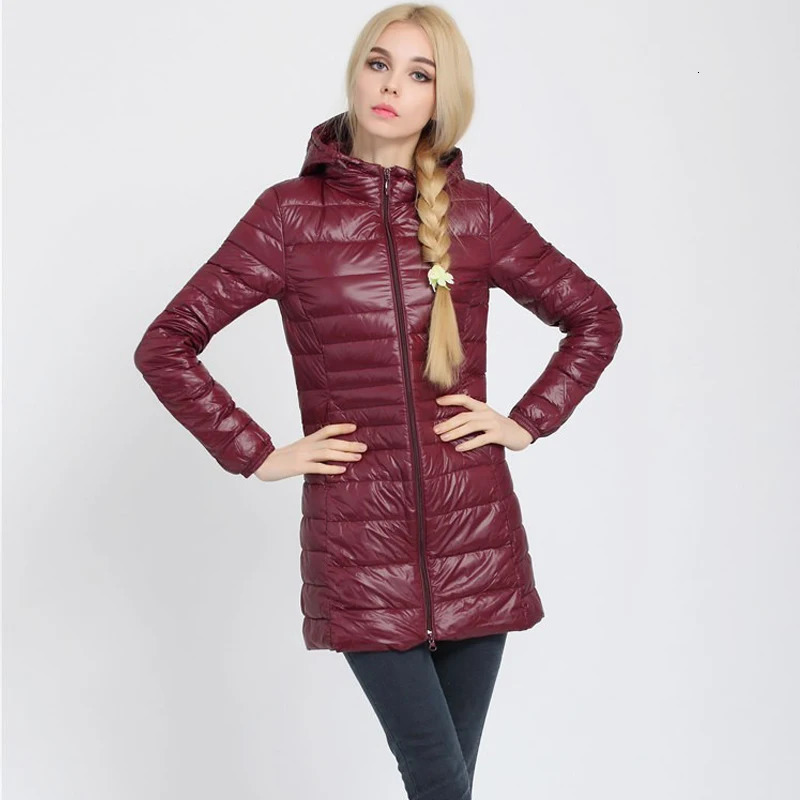 Women's Down Parkas 2023 Winter Jacket Parka Women Autumn UltraLight Thin Cotton Coat Slim Long Hooded Warm Coats Female Outerwear Clothing 23101