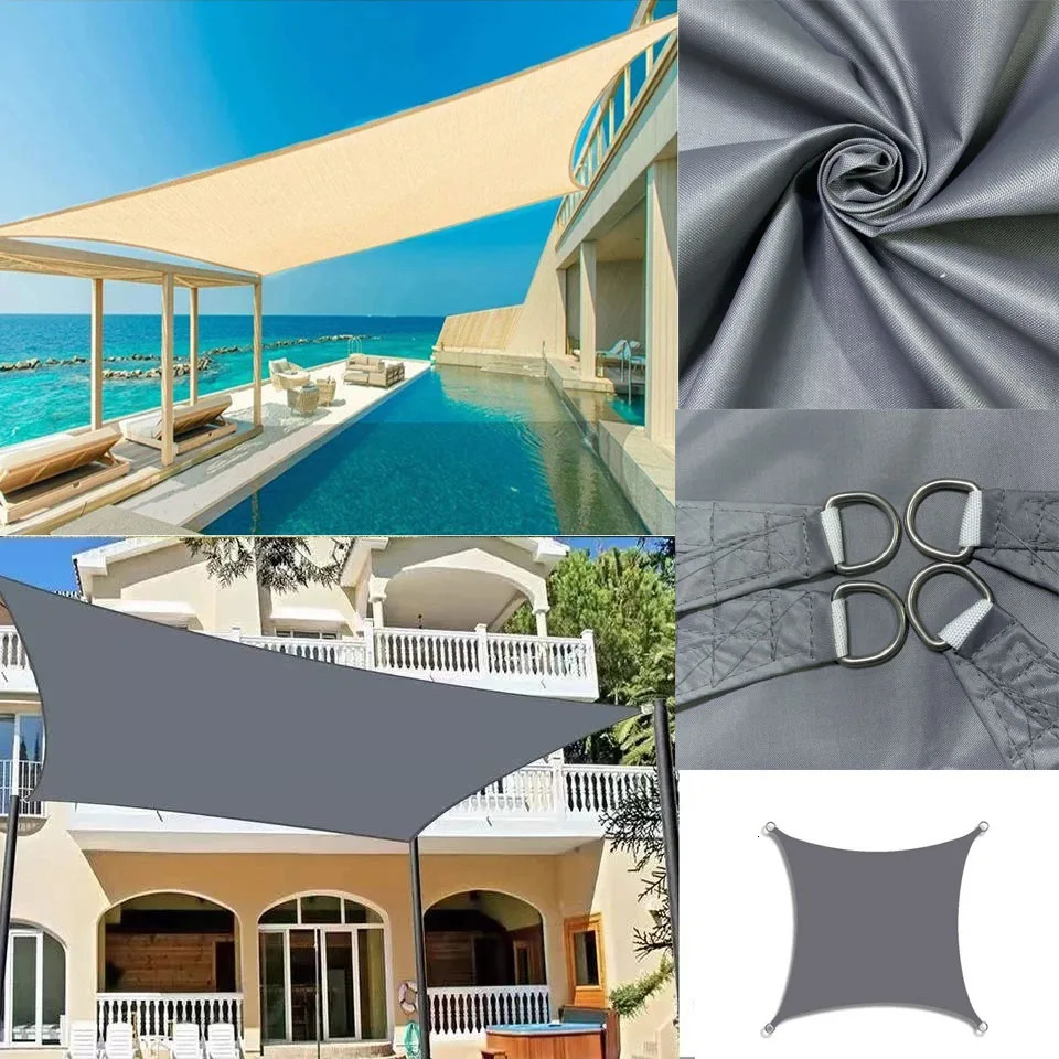 Tents and Shelters Shade Sail Waterproof Garden Shelter 95% UV Blocking Sun Protection Awning Canopy for Patio Garden Yard Backyard Camping Pool 23101