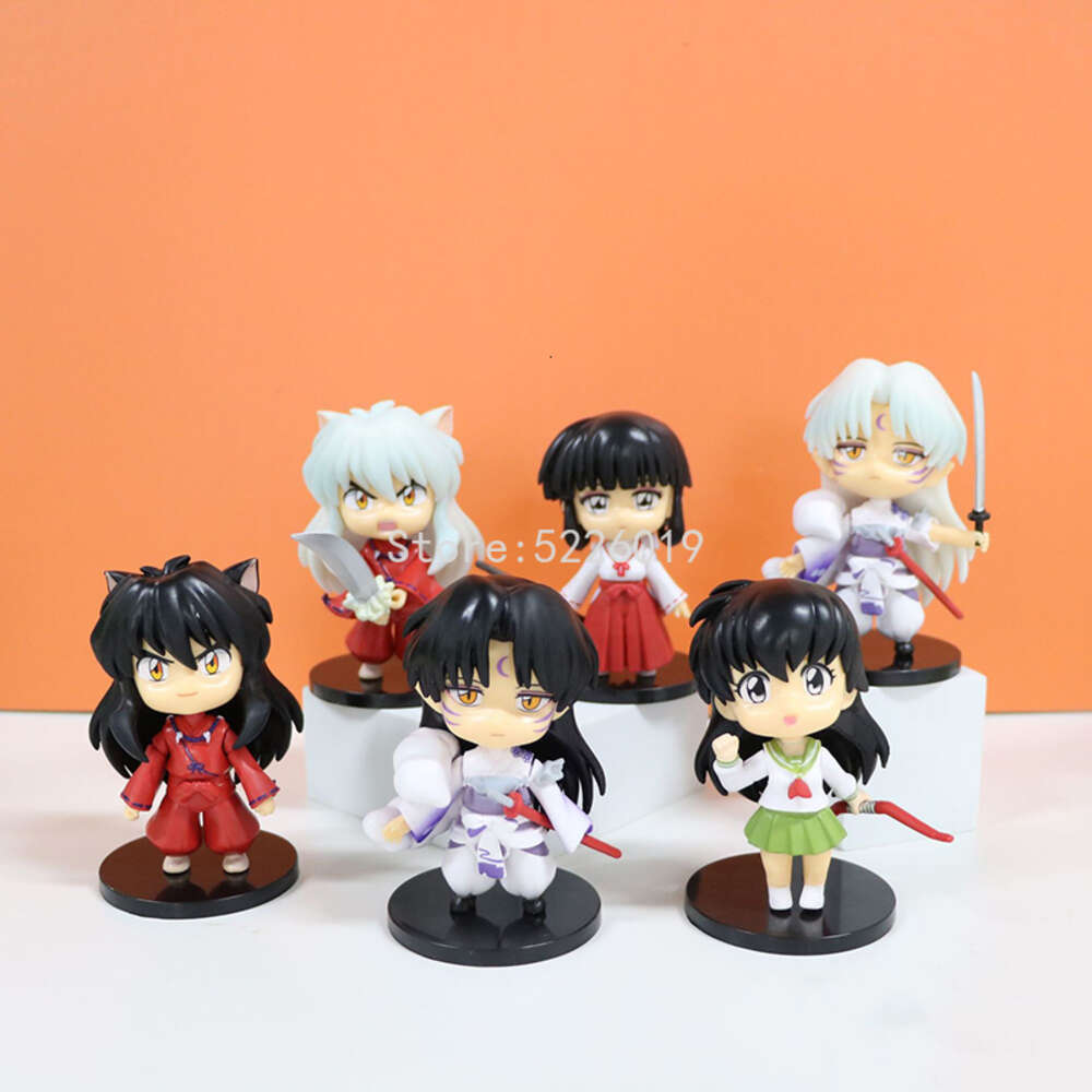 Finger Toys 6pcs/lot Inuyasha Anime Figure Inuyasha Higurashi Kagome Action Figure 1514# Sesshoumaru Figurine 1300# Inuyasha Figure Doll Toy