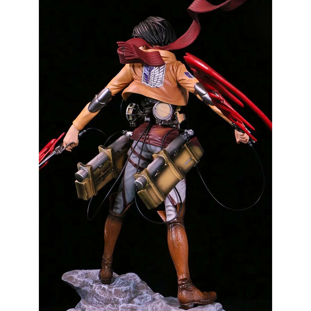 Finger Toys 36cm Attack on Titan Mikasa Ackerman Anime Figure Rival Shingeki No Kyojin Levi Ackerman Action Figure Collection Model Doll Toy