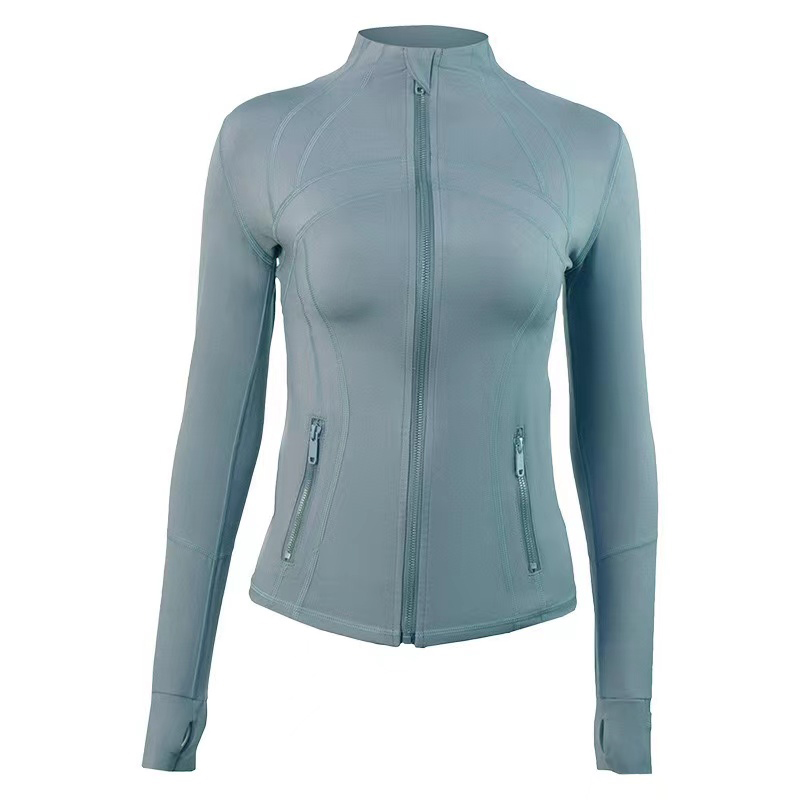Women jacket Sportswear Zipper Quick Dry Sport Jacket yoga new fashion high street hoodie Stand Collar long sleeve clothing size s-2xl Fitness Solid B