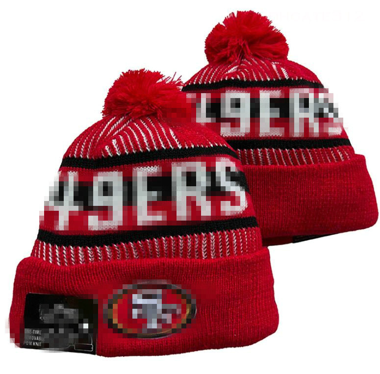 Men Knitted Cuffed Pom 49ER Beanies San Francisco Beanie SF Hats Sport Knit Hat Striped Sideline Wool Warm BasEball Beanies Cap For Women A8