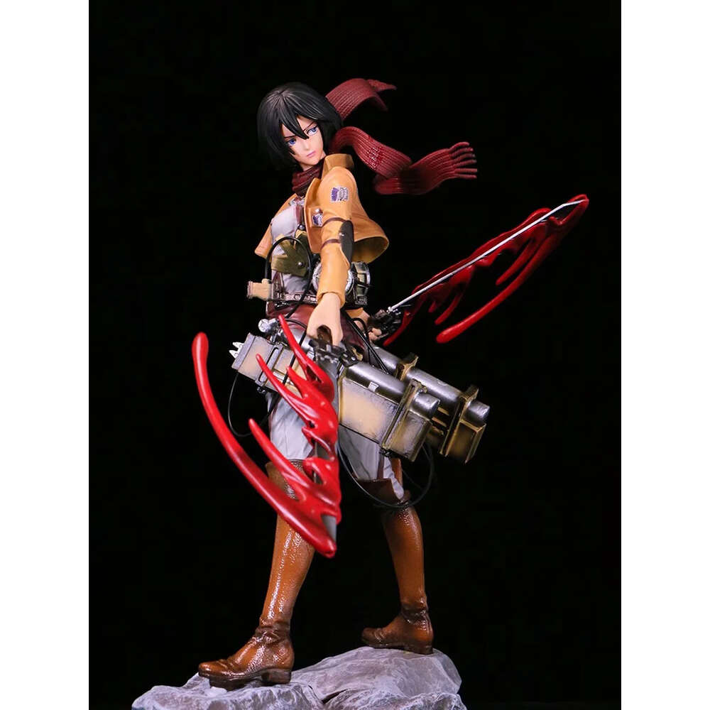 Finger Toys 36cm Attack on Titan Mikasa Ackerman Anime Figure Rival Shingeki No Kyojin Levi Ackerman Action Figure Collection Model Doll Toy