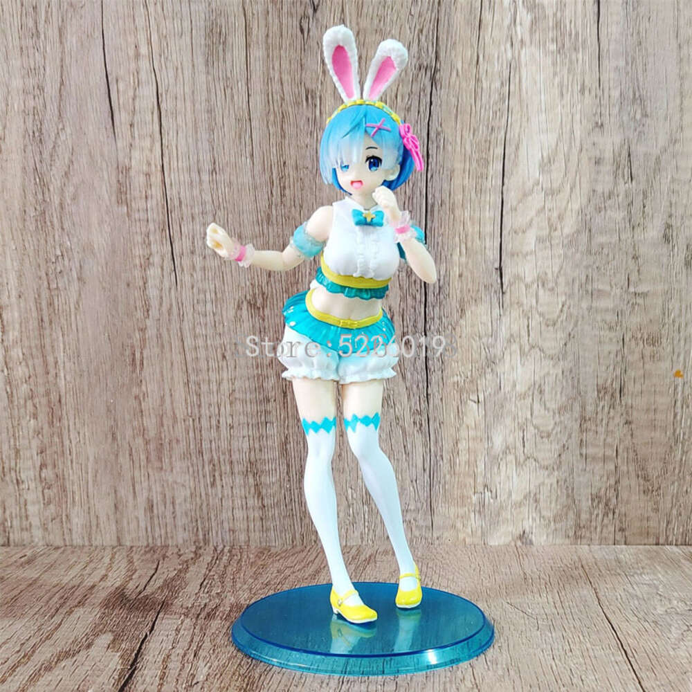 Finger Toys Re:zero -starting Life in Another World Anime Figure Ram Action Figure Rem Bunny Girl Happy Easter Ver Figurine Model Doll Toys