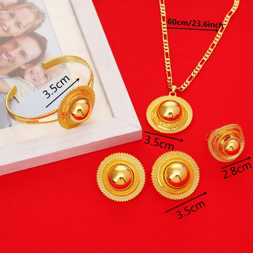 Wedding Jewelry Sets Ethiopian Wedding Jewelry sets Gold Color Ethnic Habesha Traditional Festival Jewellery Africa Women's Jewelry 231013