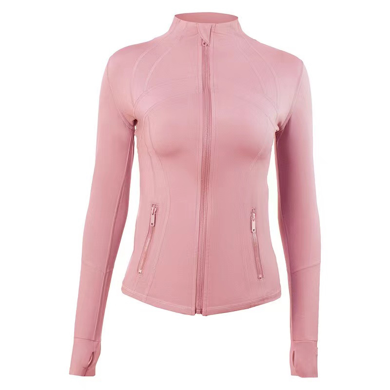 Women jacket Sportswear Zipper Quick Dry Sport Jacket yoga new fashion high street hoodie Stand Collar long sleeve clothing size s-2xl Fitness Solid B