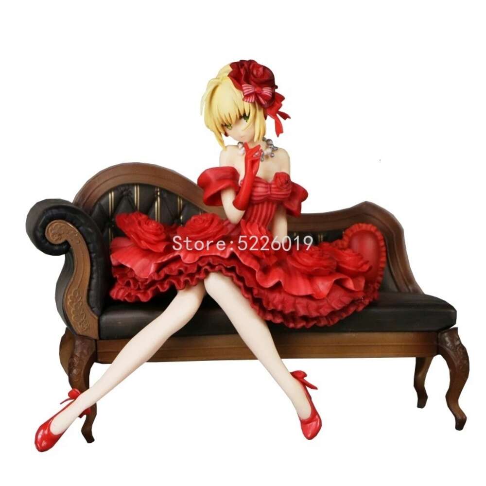 Finger Toys 17cm Fate Stay Night Saber Nero Claudius Sexy Anime Figure Extra Red Dress Saber/caster Augustus Germanicus Action Figure Toys