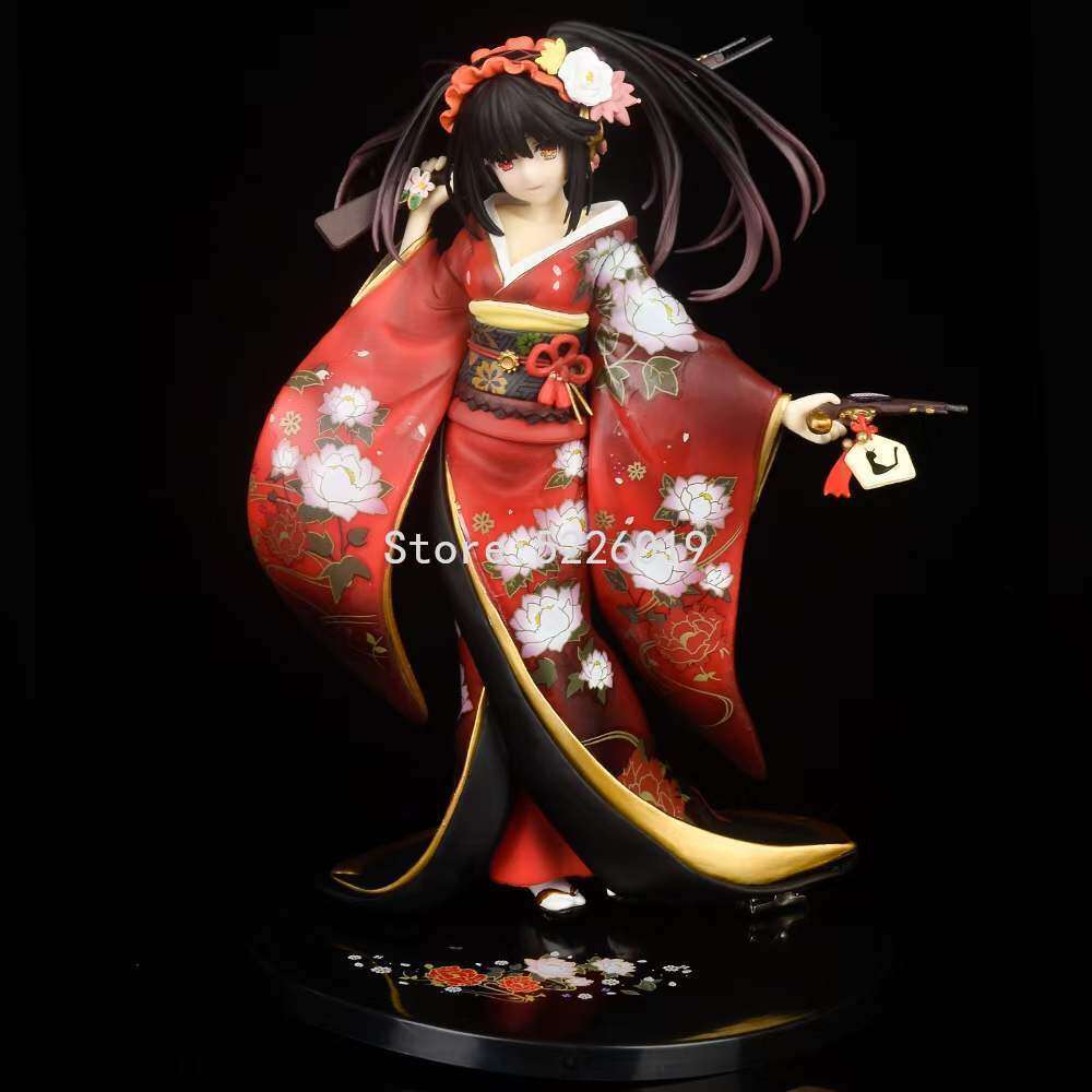 Finger Toys 23cm Kdcolle Date A Live Anime Figure Tokisaki Kurumi Alluring Kimono Action Figure Kadokawa Kurumi Tokisaki Figurine Model Toys