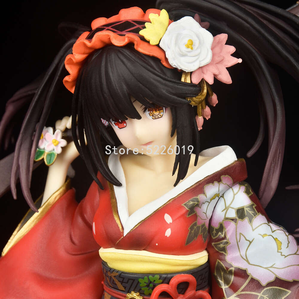 Finger Toys 23cm Kdcolle Date A Live Anime Figure Tokisaki Kurumi Alluring Kimono Action Figure Kadokawa Kurumi Tokisaki Figurine Model Toys