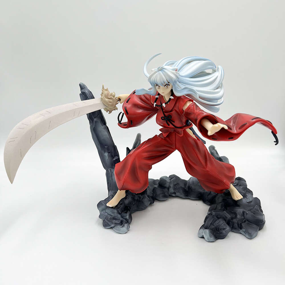 Finger Toys 20cm Inuyasha Sesshomaru Anime Figure Final Inuyasha Kagome Kikyo Action Figure Noodle Stopper Sesshomaru Figure Model Doll Toys