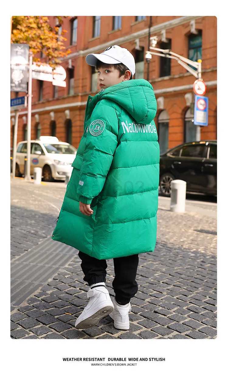Down Coat Children Boy Winter Down Jacket Waterproof Hooded Long Warm Boy Winter Outerwear Coat 5-14 Years Kids Teenager Boy Parka Outfit J231013