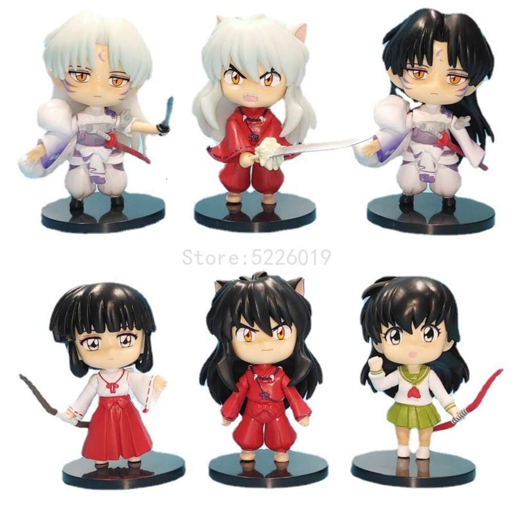 Finger Toys 6pcs/lot Inuyasha Anime Figure Inuyasha Higurashi Kagome Action Figure 1514# Sesshoumaru Figurine 1300# Inuyasha Figure Doll Toy