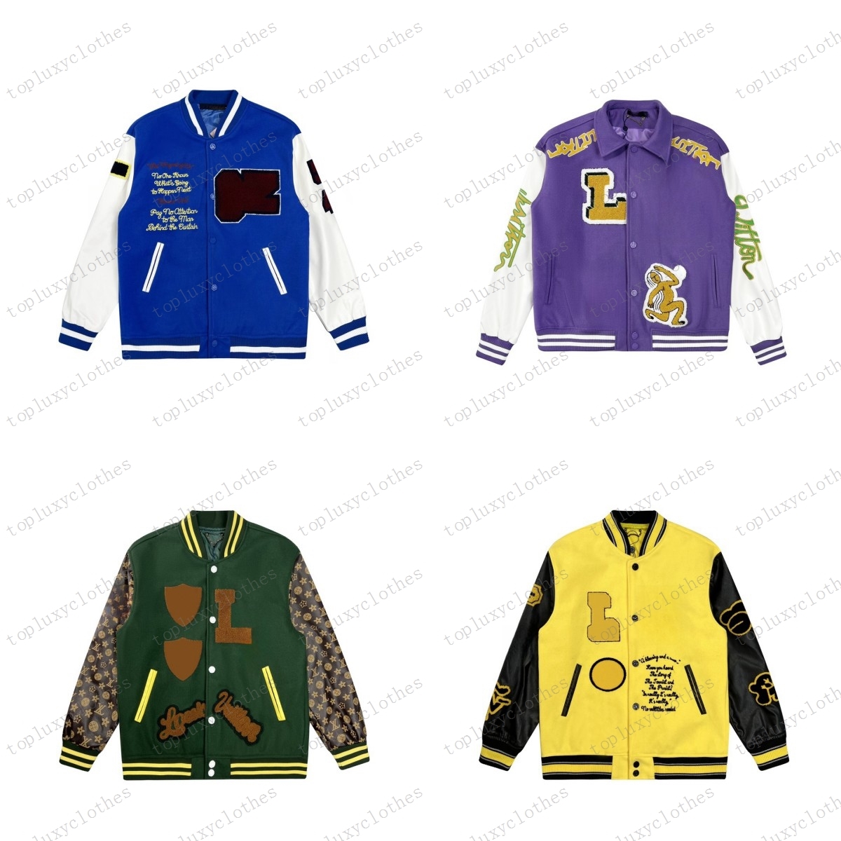 Designer men's jacket women's fashion campus jacket casual loose leather jacket luxury classic letter jacket men's women's top m-xl