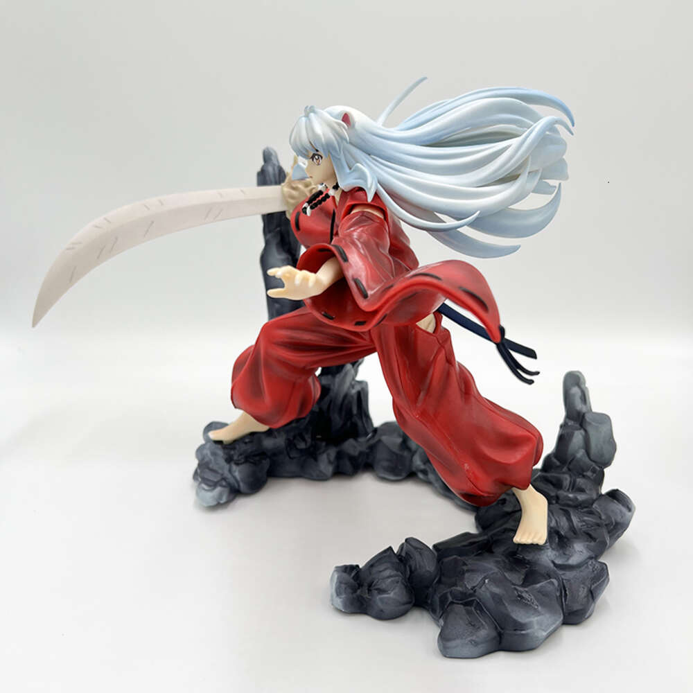 Finger Toys 20cm Inuyasha Sesshomaru Anime Figure Final Inuyasha Kagome Kikyo Action Figure Noodle Stopper Sesshomaru Figure Model Doll Toys