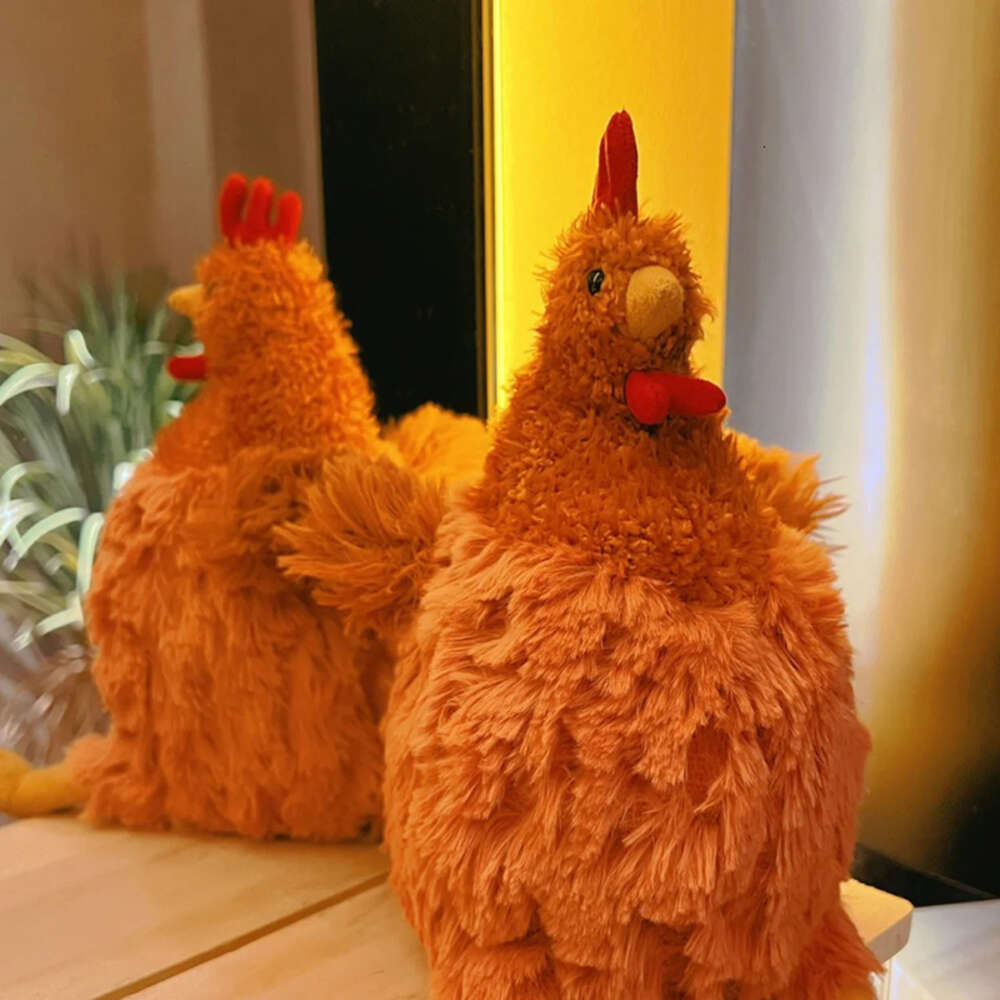 Mascot Costumes 23cm Simulation Chicken Stuffed Animals Plush Toy Fluffy Chicken Doll Soft Toy Kid Birthday Christmas Gift Toy Home Room Decor