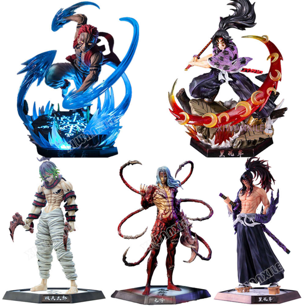 Finger Toys 26cm Kimetsu No Yaiba Akaza Anime Figure Kokushibou Demon Slayer Action Figure Agatsuma Zenitsu/daki/gyuutarou Figurine Doll Toy