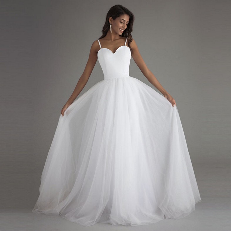 strap A Line Dress for bride princess satin simple Sweetheart Wedding Dresses 2023 boho designer bridal gowns Plus Size Wed Bride Gown garden vestido 