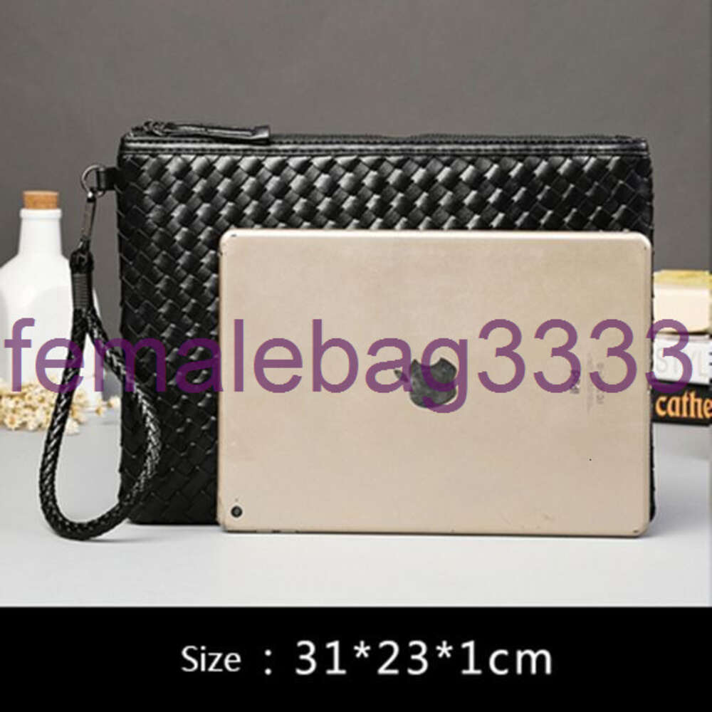 man purse Designer Handbag waist bags Clutch weave Casual Mens Fashion envelope bag large multiple pockets inside hidden zipper pocket