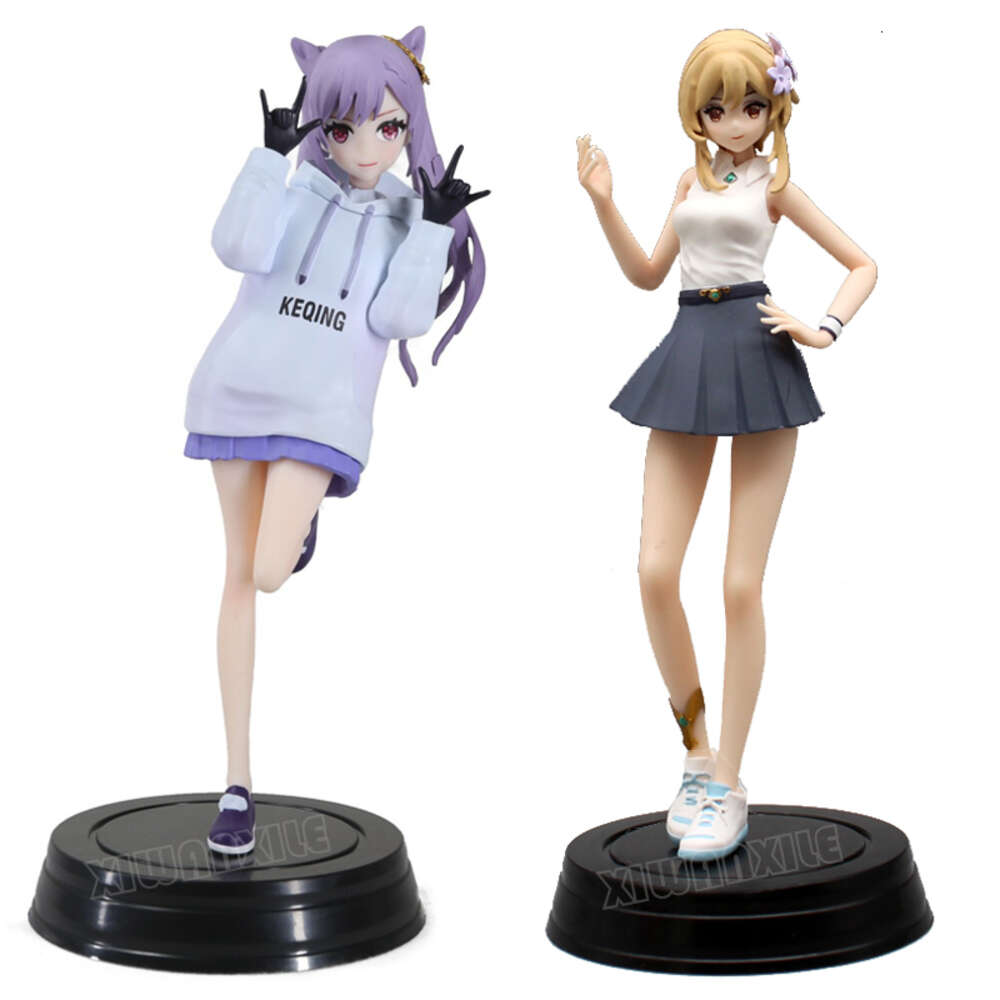 Finger Toys 19cm Genshin Impact Lumine Anime Figure Genshin Impact Keqing Action Figure Paimon/klee Figurine Collection Model Doll Toys Gift