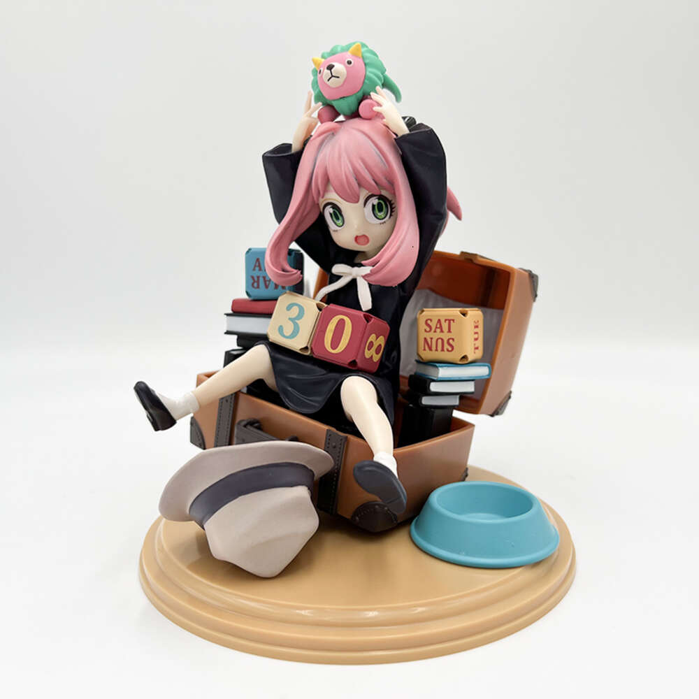 Finger Toys 15cm Spyfamily Anime Figure Anya Forger Action Figure Spy Family Block Calendar Anya Forger Figurine Collection Model Doll Toys