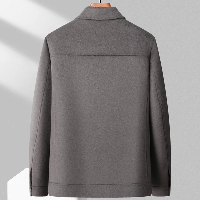 Men's Wool Blends Medium Length 70 Doublesided English Style Fashion with Down Lining Casual Solid Color 90 White Duck Jacket 231013