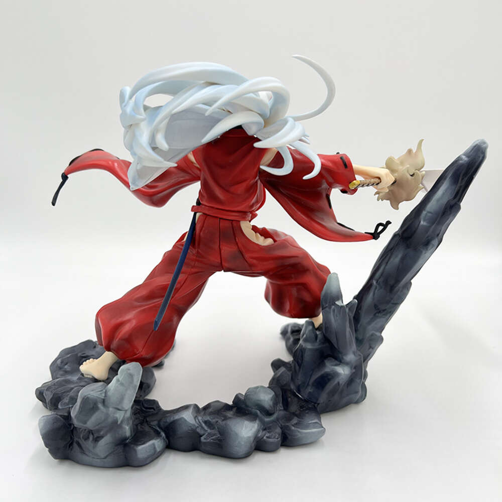 Finger Toys 20cm Inuyasha Sesshomaru Anime Figure Final Inuyasha Kagome Kikyo Action Figure Noodle Stopper Sesshomaru Figure Model Doll Toys