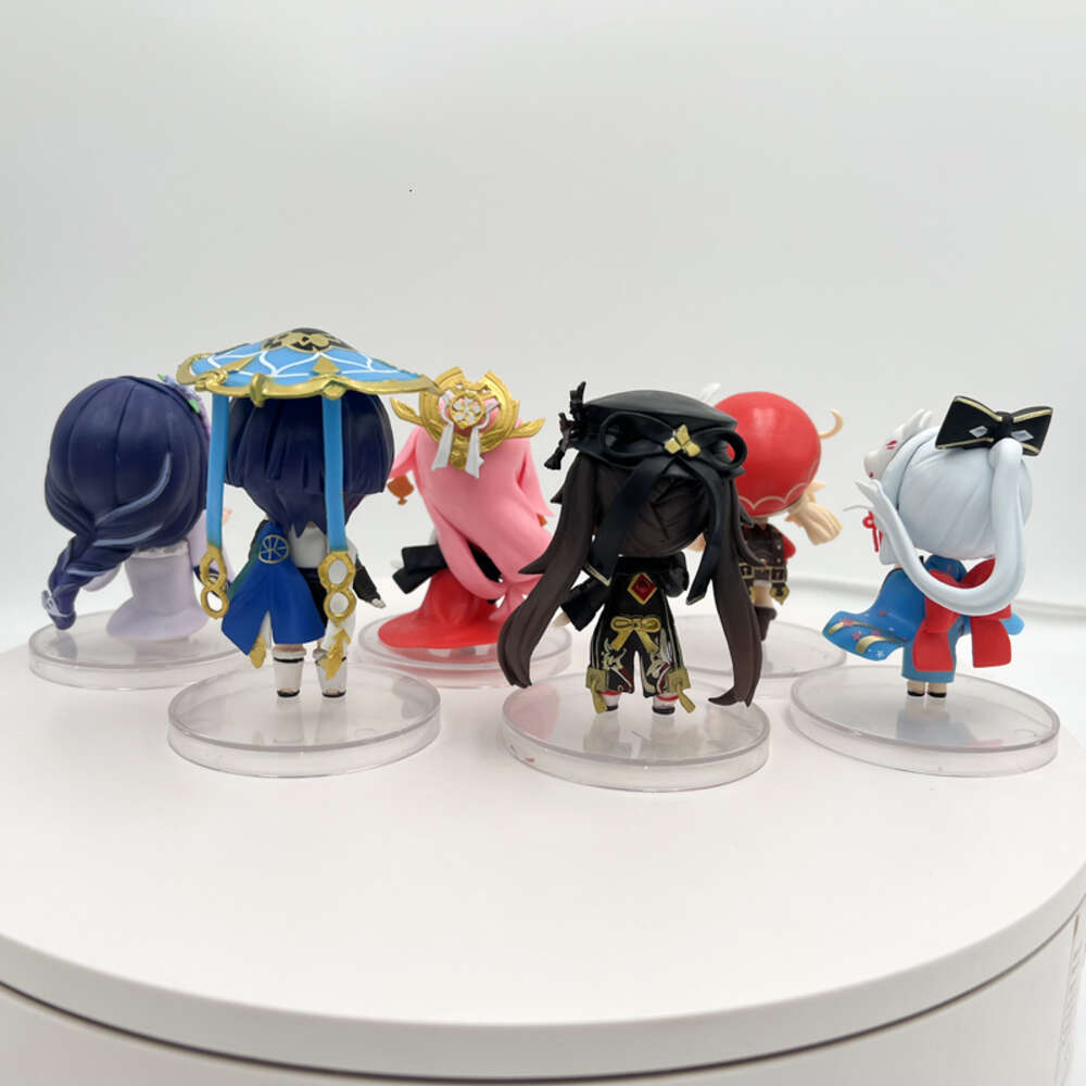 Finger Toys 6pcs/set Genshin Impact Anime Figure Yae Miko/hu Tao/klee/wanderer/raiden Shogun Action Figure Adult Collectible Model Doll Toys