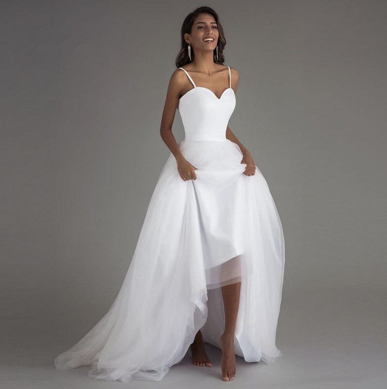 strap A Line Dress for bride princess satin simple Sweetheart Wedding Dresses 2023 boho designer bridal gowns Plus Size Wed Bride Gown garden vestido 