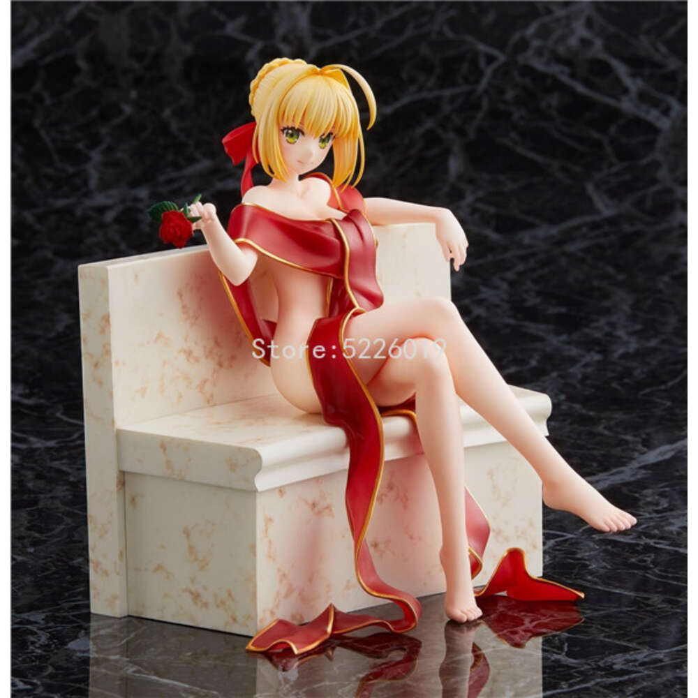 Finger Toys 17cm Fate Stay Night Saber Nero Claudius Sexy Anime Figure Extra Red Dress Saber/caster Augustus Germanicus Action Figure Toys