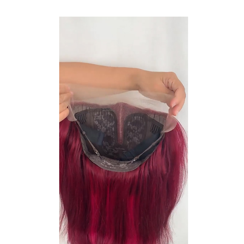 Ombre Light Dark Pink Highlight Tpart Bob Wig Peruvian Virgin Human Hair Silky Straight 150% 180% 210% Density