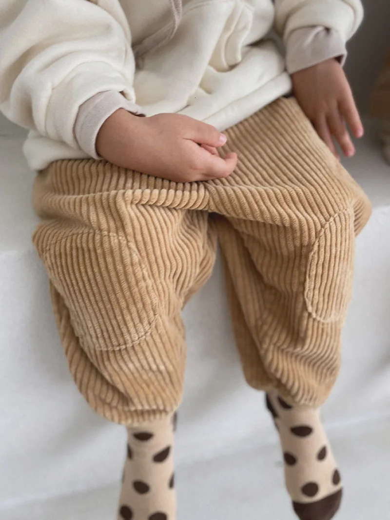 Trousers Casual Preschool Boys and Girls Pants Loose Corduroy Pants Trousers for Kids Fashion Childrens Pants 231013