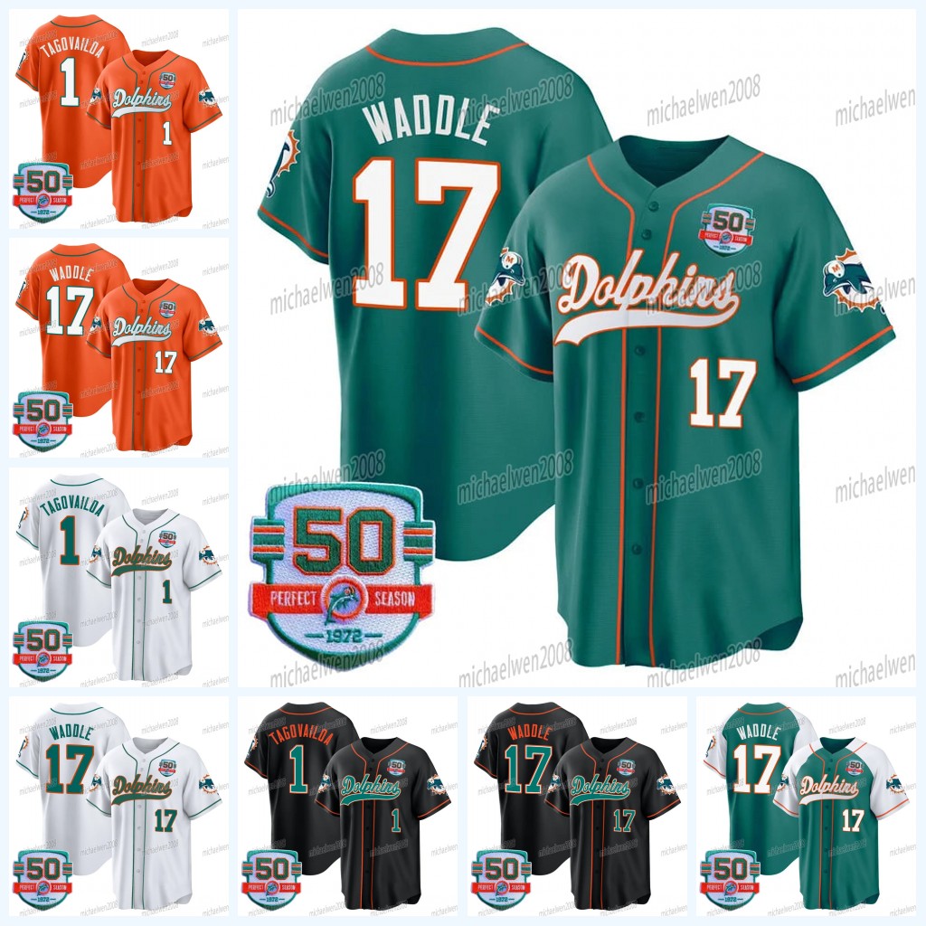 1 Tua Tagovailoa 10 Tyreek Hill Baseball Jersey Dolphins Jaylen Waddle Jalen Ramsey Braxton Berrios Dan Marino Xavien Howard Eli Apple Jaelan Phillips