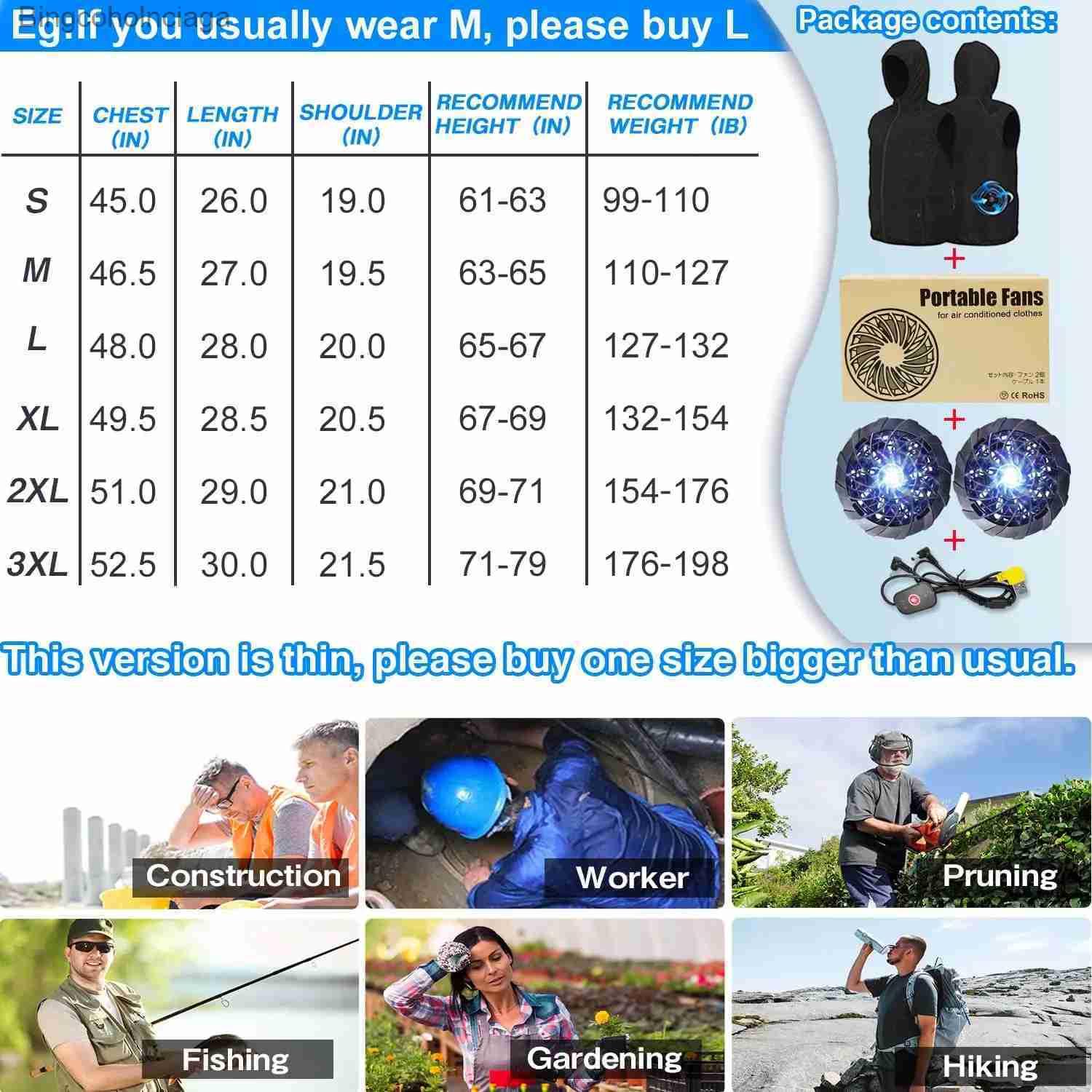 Men's Vests summer Men Cool Vest Wearable Cooling Fan Vest Air-conditioned Clothes Evaporative Cooling Construstion Vest for menL231014