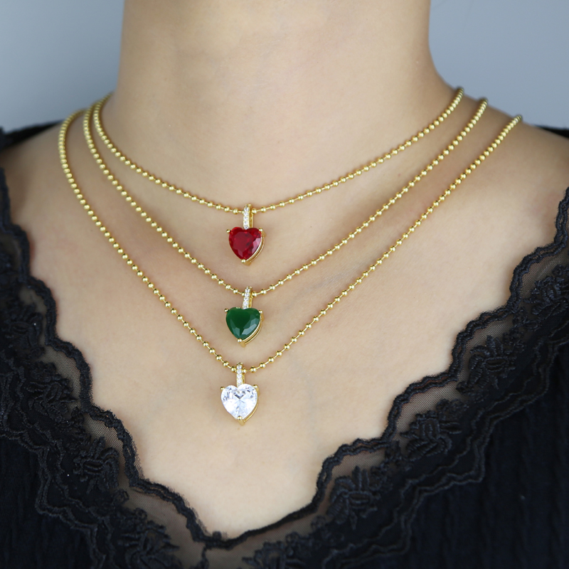 Gold Plated Water Drop Heart Round Sqare Shape Yellow Green Pink White Zircon Choker Necklace Hip Hop Women Full Paved 5A Cubic Zirconia Valentine Day