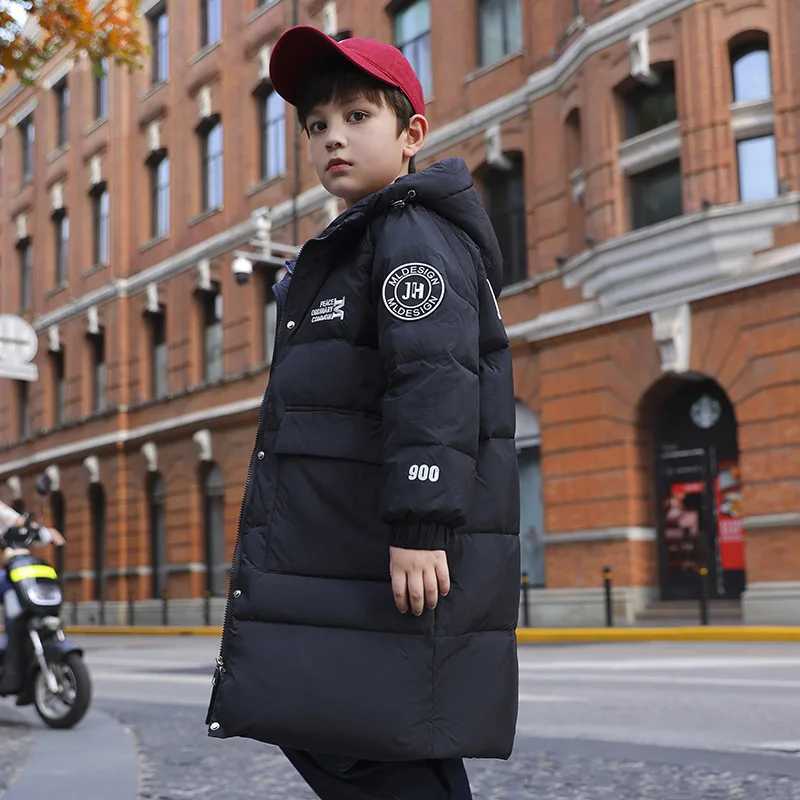 Down Coat Children Boy Winter Down Jacket Waterproof Hooded Long Warm Boy Winter Outerwear Coat 5-14 Years Kids Teenager Boy Parka Outfit J231013