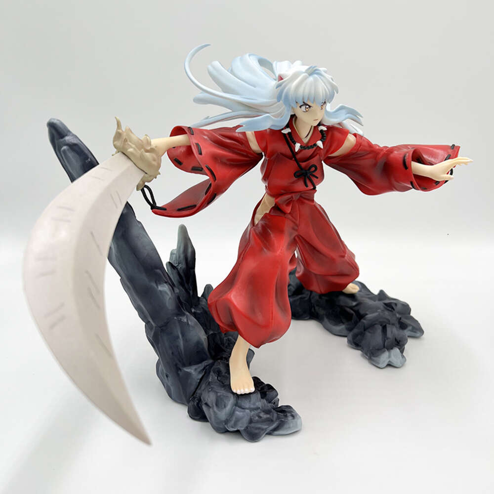 Finger Toys 20cm Inuyasha Sesshomaru Anime Figure Final Inuyasha Kagome Kikyo Action Figure Noodle Stopper Sesshomaru Figure Model Doll Toys