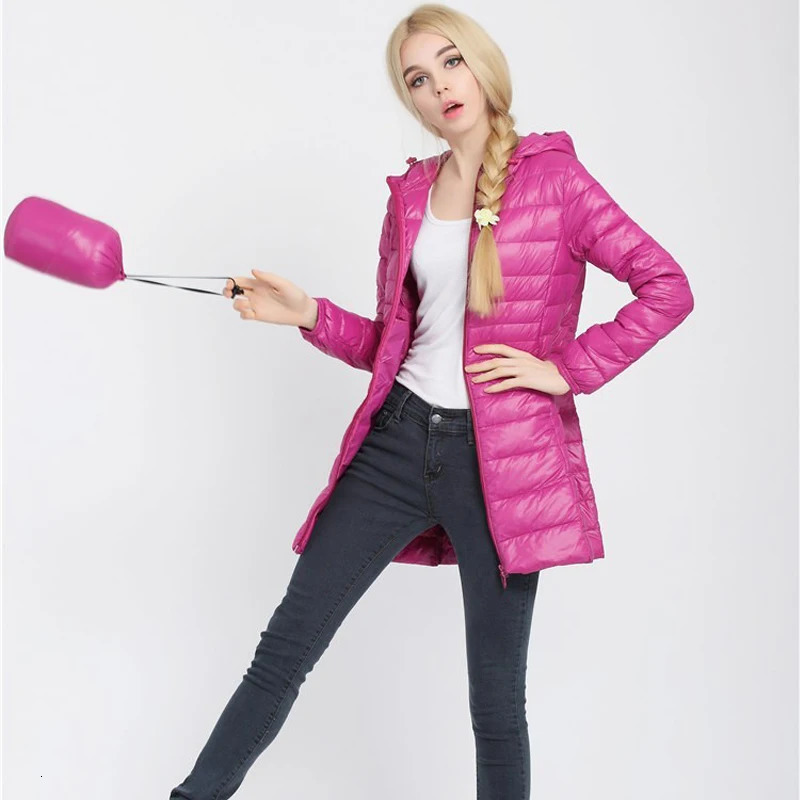 Women's Down Parkas 2023 Winter Jacket Parka Women Autumn UltraLight Thin Cotton Coat Slim Long Hooded Warm Coats Female Outerwear Clothing 23101