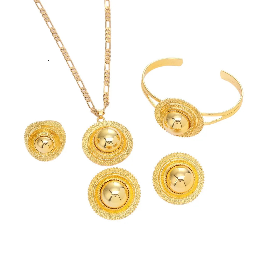Wedding Jewelry Sets Ethiopian Wedding Jewelry sets Gold Color Ethnic Habesha Traditional Festival Jewellery Africa Women's Jewelry 231013