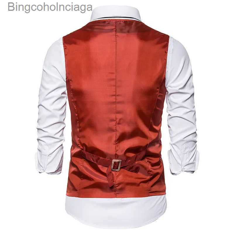 Men's Vests Wine Red Jacquard Suit Vest Men's Business Banquet Wedding Party Groom Dress Tops Size XXL-SL231014
